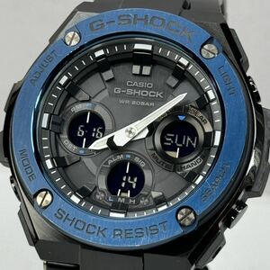 極美品 G-SHOCK GST-W110BD-1A2JF G-STEEL/Gスチール タフソーラー 電波受信 電波ソーラー マルチバンド6 メタルバンド ブラック 反転液晶