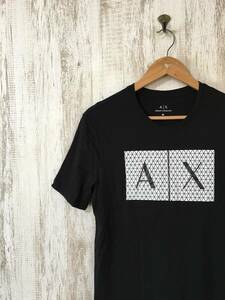 838☆【フロントロゴ Tシャツ】ARMANI EXCHANGE アルマーニエクスチェンジ 黒 M
