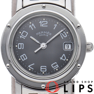 エルメス クリッパー レディース時計 CL4.210 SS レディース時計 グレー 仕上げ済 美品 中古