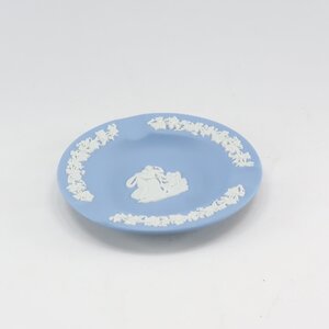 Wedgwood ウェッジウッド ジャスパー プレート 灰皿 11.3cm 置物 オブジェ ブルー【Y222823001】中古