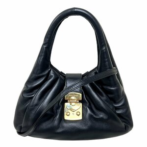 MIU MIU　ミュウミュウ　バッグ　ナッパレザー　マテラッセ　ハンド　2WAY　5BC067　ブラック　黒　ショルダー