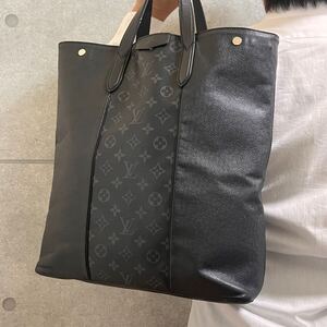 最高級 LOUIS VUITTON ルイヴィトン トートバッグ タイガ ラマ シティ モノグラム ビジネスバッグ 2way可能 A4収納可 メンズ ブラック