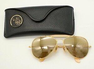 レイバン 50 B&L ボシュロム 58□14 サングラス ゴールド系 THE GENERAL 1937-1987 メガネ 眼鏡 ケース付き Ray-Ban z24-3063 中古品 z_b