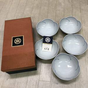 【3f29ae42】中古 長期保管品　たち吉 梅ごよみ 煮物鉢 5枚 5客セット　箱劣化有　食器 陶器