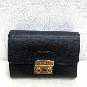 1586◎ FURLA フルラ 小物 ファッション カードケース 名刺入れ ブラック ゴールド レディース