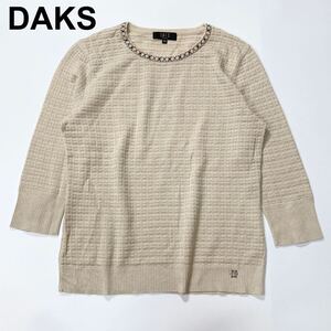 DAKS ダックス ニット プルオーバー ラメ チェック 40 L レディース B122403-85