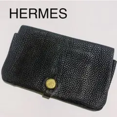 HERMES エルメス ドゴン レザー 財布 長財布 ユニセックス 黒