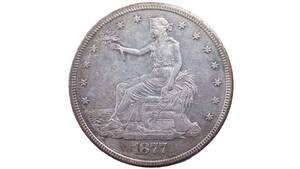 1877-cc アメリカ合衆国 貿易銀 カーソンシティ造幣所 US trade Dollar Silver.900 本物 アメリカ コインコレクション品