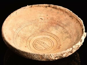 【琴》送料無料 ローマ古陶磁 11～12世紀 ビザンチン期 鉢 幅26cm WK504
