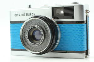 【並品　整備済】ブルー　Olympus Trip35 P&S 35mm フィルムカメラ 40mm f2.8 露出計 OK #1114