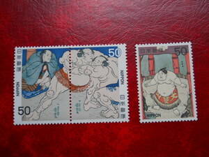★相撲絵シリーズ切手　第５集３種（1979.3.10発行）