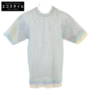 美品/国内正規/20年製 LOUIS VUITTON ルイヴィトン RM201 TED HIS77W モノグラム チュールレイヤード Tシャツ XS グリーン メンズ