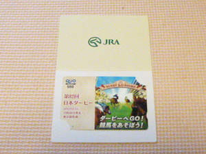 非売品　JRA 2015年 第82回 日本ダービー クオカード 東京競馬場限定 　ドゥラメンテ 当選品