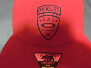 ◆USA購入 オークリー【Oakley Foundation Cap】ロゴプリント Snapback キャップ レッド◆