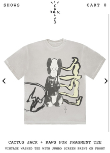 ◆【新品/M】TRAVIS SCOTT CACTUS JACK × KAWS × FRAGMENT TEE 2021◆藤原ヒロシ フラグメント