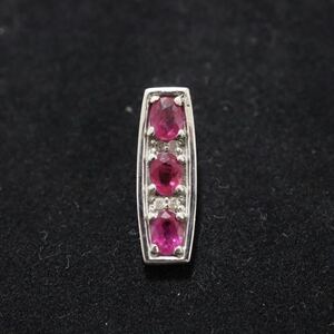 SILVER ルビー 0.6ct ダイヤモンド 0.03ct ペンダントトップ カラーストーン 宝石 925 シルバー アクセサリー 装飾品 E109