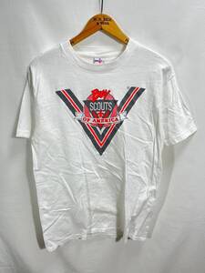 ■ 90s 90年代 ビンテージ USA製 Lifesigns BOY SCOUTS OF AMERICA プリント Tシャツ ホワイト サイズM ボーイスカウト アメカジ ■