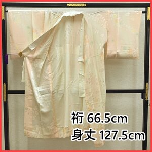 【最終SALE!!】□長襦袢 花文 正絹 半衿付□美品 401mu1