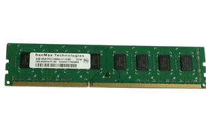 【中古パーツ】PC3 本体用 DDR3 メモリ SanMax Technologies 4GB 2R*8 PC3-12800U-11-10-B0 4GBx1枚　計4GB ■Ｍ（125）