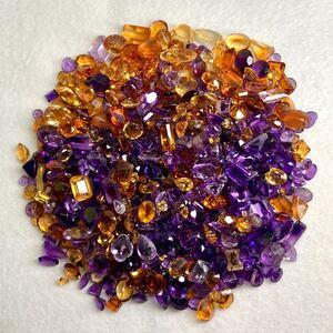 1円〜!!大量!!☆天然アメジスト・シトリンおまとめ683ct☆d 約136.6g 裸石 宝石 amethyst citrine 黄水晶 w4 ヤ2