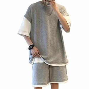 【新品】[JIAYBL] tシャツ メンズ 半袖 上下 セット 夏服 ゆったり