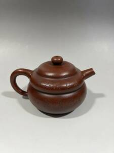 【聚寳齋*紫砂精彫 紫砂壺*葫蘆壺】茶壺 茶道具 中国古美術 時代物 容量：400cc