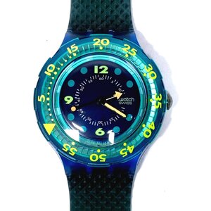 【侍】Swatch スウォッチ SCUBA 200 ブルームーン 90’s ヴィンテージ マルチカラー文字盤 腕時計 ケース付 デットストック 20=373