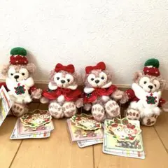 ☆ダッフィー&シェリーメイ☆クリスマスぬいぐるみ キーホルダー2✖️2セット♡