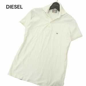 DIESEL ディーゼル 春夏 ロゴ★ スリム 半袖 ポロシャツ Sz.S　メンズ 白　A4T07126_6#A