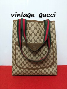 美品 極希少！Gucci シェリーライン トートバッグ オールドグッチ 廃盤