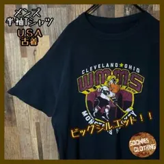 チームロゴ カレッジロゴ風 XL ブラック メンズ USA古着 半袖 Tシャツ