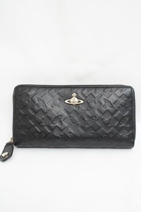 Vivienne Westwood / GHARROWラウンドファスナー長財布 黒 Y-24-01-31-059-gd-SZ-ZY