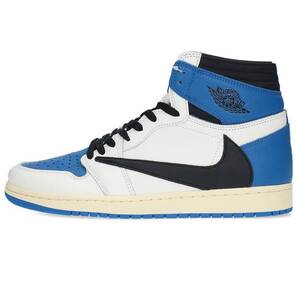 ナイキ フラグメントデザイン スニーカー AIR JORDAN 1 HI OG SP FRAGMENT MILITARY BLUE 28.5cm エアジョーダン1ハイ 中古 SB01