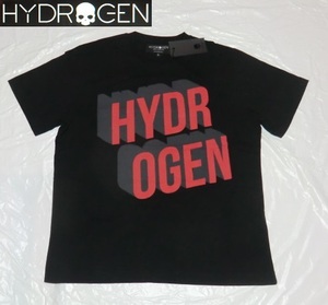 ★新品! HYDROGEN リッチでお洒落!!存在感抜群☆80s T-SHIRT 225606 ちょいワル大人の今ドキ!格上げ☆秀逸3DグラフィックロゴＴシャツ＜M＞