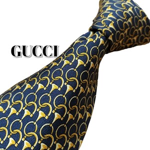 ★GUCCI★　グッチ　ネイビー系　総柄　イタリア製