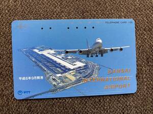 ★関西国際空港 KANSAI INTERNATIONAL AIRPORT 航空機 飛行場 使用済み テレホンカード テレカ 105度数 大阪 NTT ミニレター