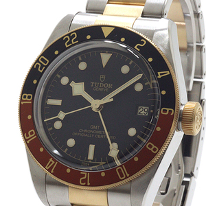 TUDOR チューダー メンズ腕時計 ヘリテージ ブラックベイ GMT 79833MN ブラック（黒）文字盤 ランダムシリアル SS×YG【中古】