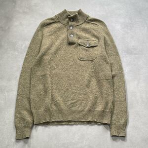 J Crew ヘンリーネック ニットセーター ラムウール素材 M