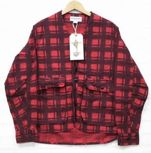 4T4694■未使用品 ササフラス ガーデニアハンタージャケット プリントフランネル SASSAFRAS GARDENIA HUNTER JACKET PRINT FLANNEL