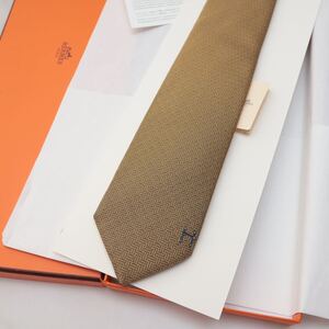 未使用 HERMES エルメス ネクタイ ゴールド系