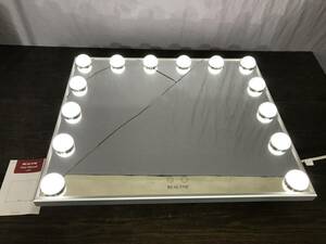 【2279】 BEAUTME LED Vanity Makeup Mirror L606 壁掛け 卓上 女優ミラー 化粧鏡 2色 60cm×53cm メイクアップミラー 【中古品】