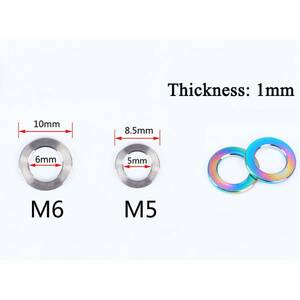 ★0.2g チタンワッシャーM6 チタン(銀)色 10個セット 隅々までチタン化★RISK