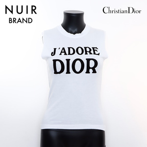 クリスチャンディオール Christian Dior タンクトップ ロゴ 36 ホワイト