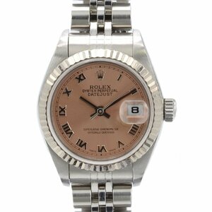 ロレックス ROLEX デイトジャスト 79174 P番 自動巻 ピンク文字盤 SS WG レディース腕時計【中古】