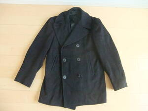 VINTAGE P COAT 100% WOOL KERSEY DARK BLUE ピーコート 海軍 コーデュロイポケット 40R