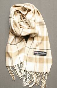 ＊スコットランド製＊暖かカシミア100％　ベージュの素敵なマフラー　♯新品♯Scottish Cashmere Scarf