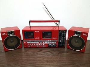 シャープ SHARP QT88 ダブルカセット FM/AMラジオ テーブルコンポーネントシステム 希少 当時物 昭和レトロ レトロコレクションなどに！