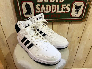 ★adidas/アディダス ADIHOOPS アディフープス 2.0 MID ハイカットコートスニーカー Y8617 メンズ ハイカットスニーカー ホワイト 27cm★