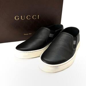 GUCCI グッチ スリッポン 黒 473974 スニーカー シューズ 靴レザー