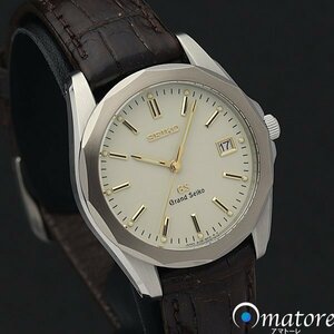 1円～◎美品◎SEIKO セイコー GS グランドセイコー メンズ クォーツ SBGF007 8J56-8010◎箱保取説◎電池交換済み